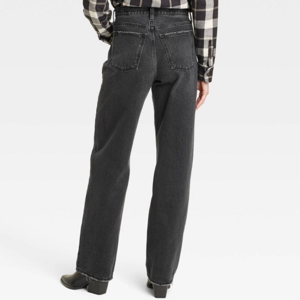 Women's Mid-rise Cuffed 90's Baggy Black Jeans - Universal Thread - Picture 3 of 7